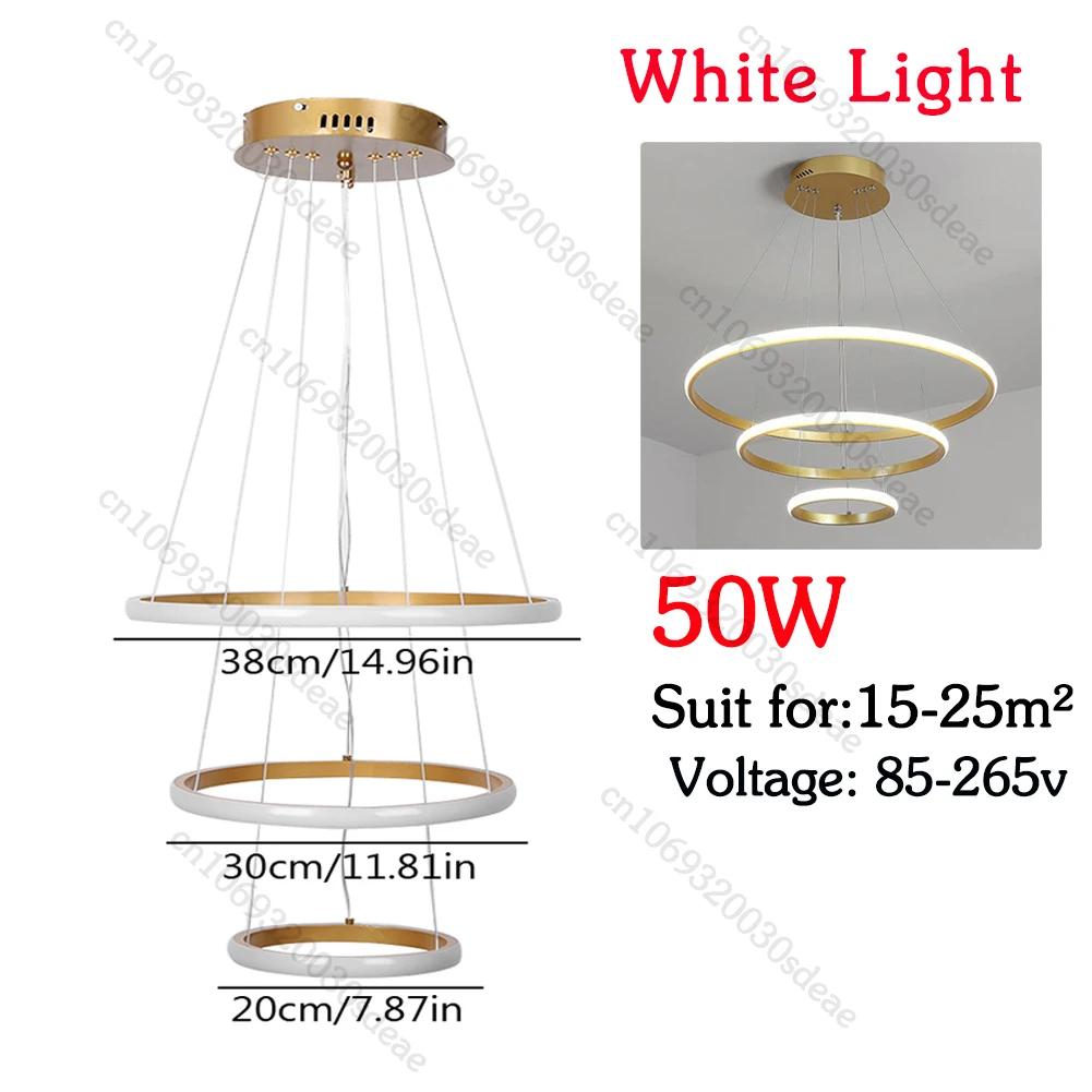 Rings Circle Ceiling Hanging Modern Luxury LED Chandelier Pendant Lights Nordic Home Light Suspensions Luminaire Home Decoration