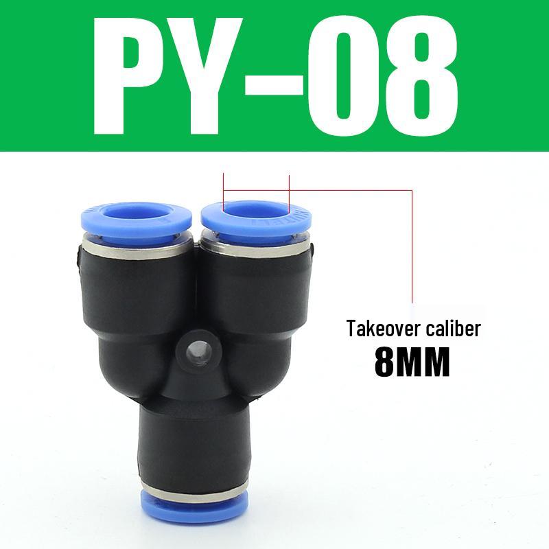 Pneumatic Quick-Connect T-Type Tee for Air Hoses, Equal Diameter, 4/6/8/10/12mm