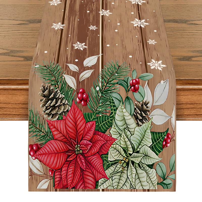 1PC Print Snowman For Home Xmas Table Decor Creative Christmas 33*183cm Table Runner Table Mat