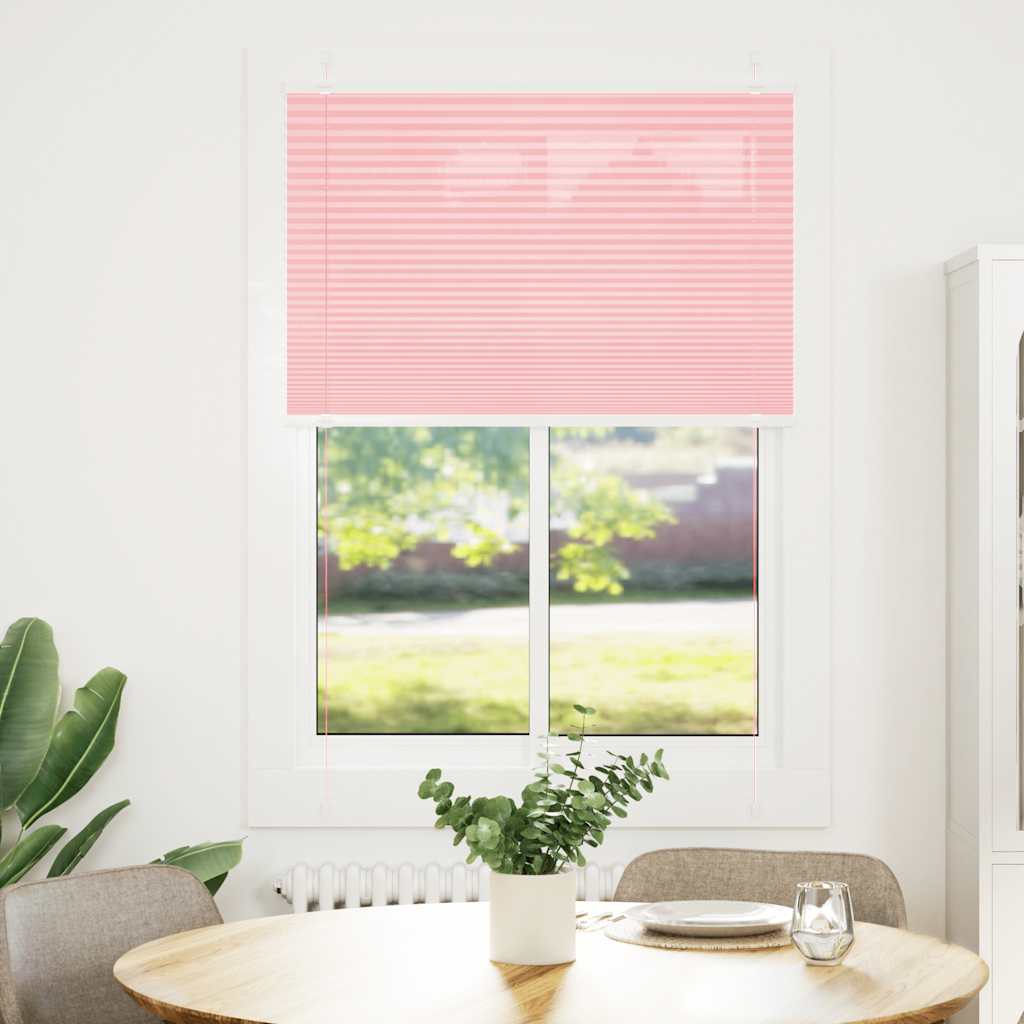 Pink Pleated Roller Blind 85X100 Cm Fabric Width 84.4 Cm