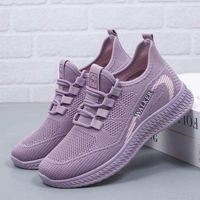 Old Beijing cloth shoes female mother shoes new fashion versatile sports shoes flying woven breathable soft sole not tired feet casual shoes
