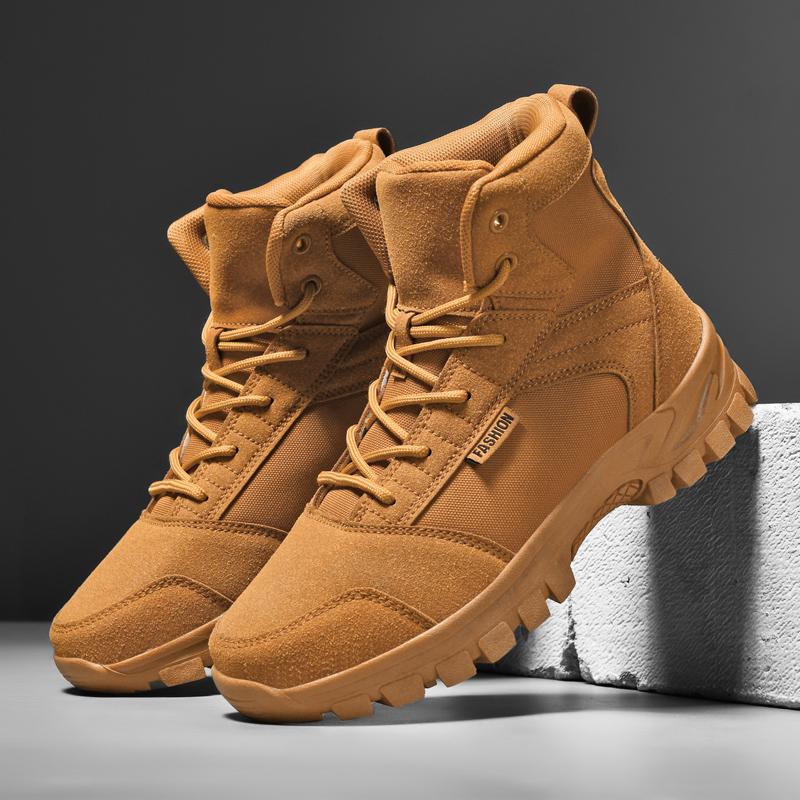 Fashion Outdoor Boots Couples Training Work Boots High-top Hiking Sports Shoes Field Practice Shoes Battlefield Combat Boots