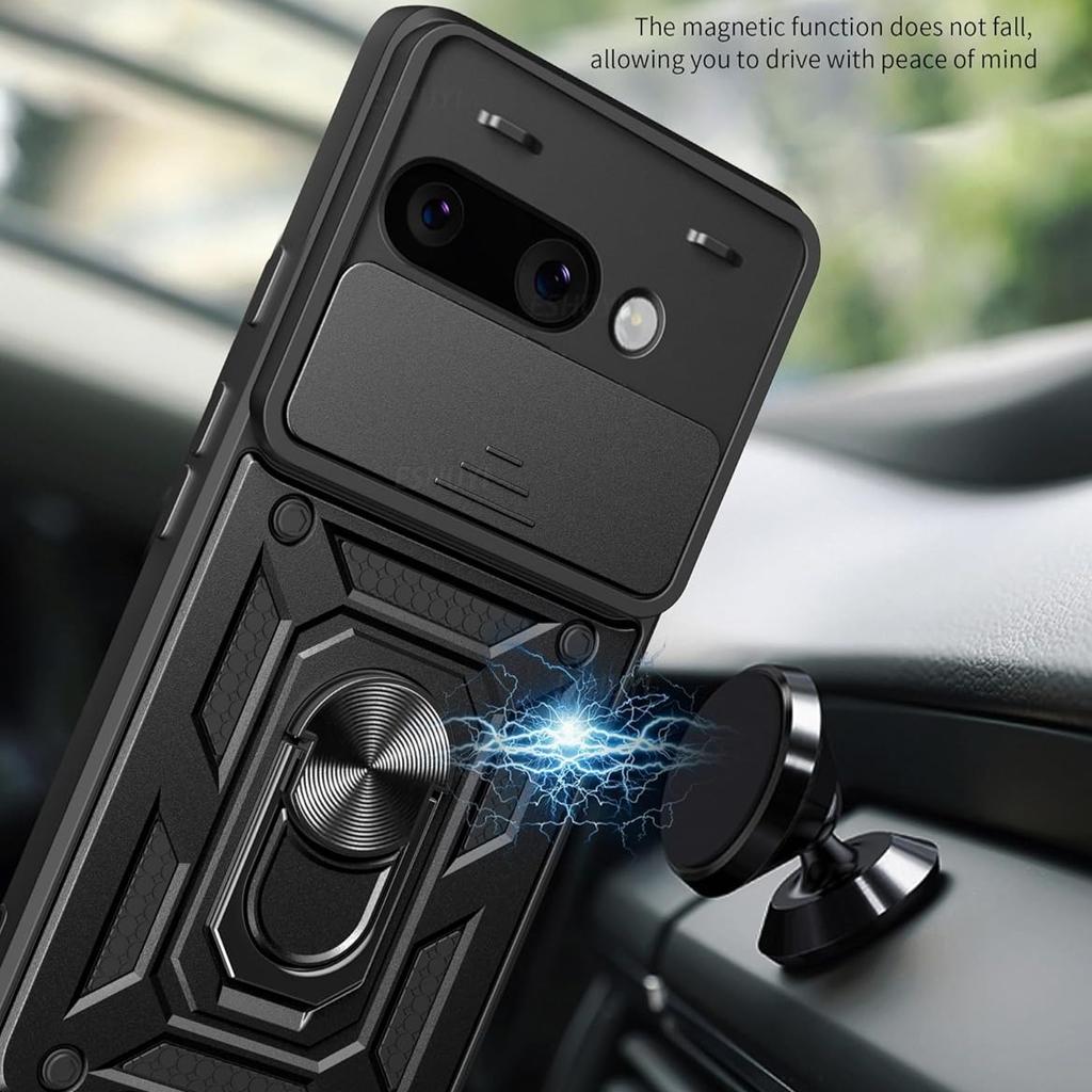 Military Armor Case For Google Pixel 9A Cover For Pixel 9 Pro XL Cover With Ring Stand Holder Coque Fundas