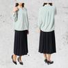 Flared Solid Fully Loose Fit Size [FLUTE.MF] Women's Knee-Length Skirt, Color, Elastic, Lined, (Black, L)