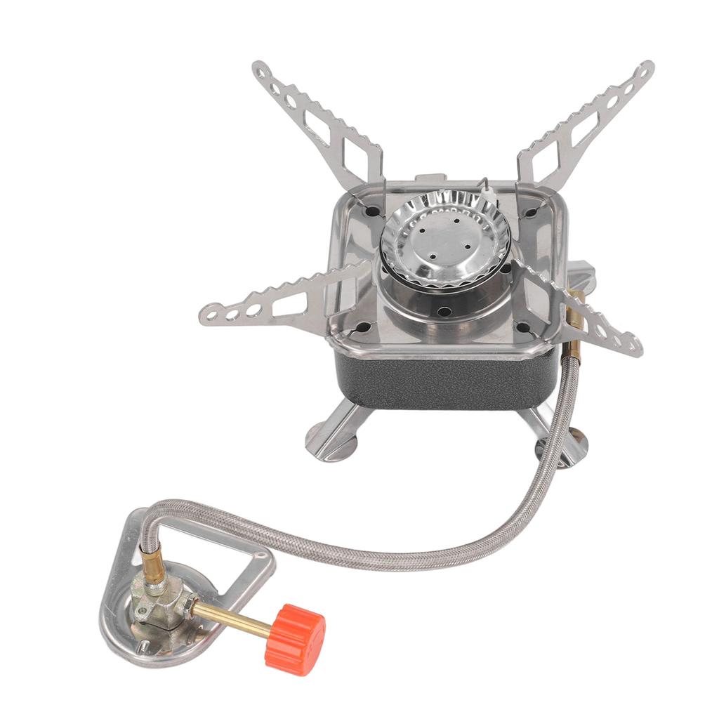 Camping Stove Folding Stable Support Wind Resistant High Efficiency Portable Gas Stove for Outdoor Hiking Black
