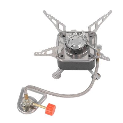 Camping Stove Folding Stable Support Wind Resistant High Efficiency Portable Gas Stove for Outdoor Hiking Black