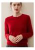 Women's Cashmere Round Neck Solid Color Breathable Knit Pullover Sweater