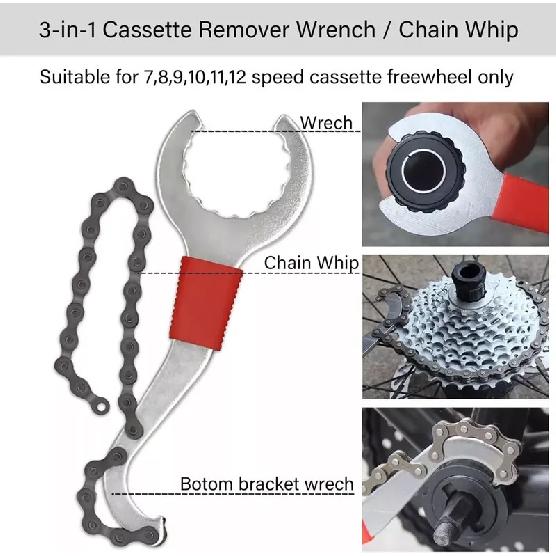 9PCS Bike Repair Tool Kit Crank Chain Cutter Extractor Freewheel Puller Crank Puller Spoke Wrench Complete Bike Maintenance Kits