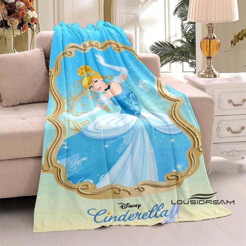 Disney Cinderella Princess Flannel Blanket Fluffy and Comfortable Adult Nap Blanket Soft Bedding Sofa Blanket Party Home Dec