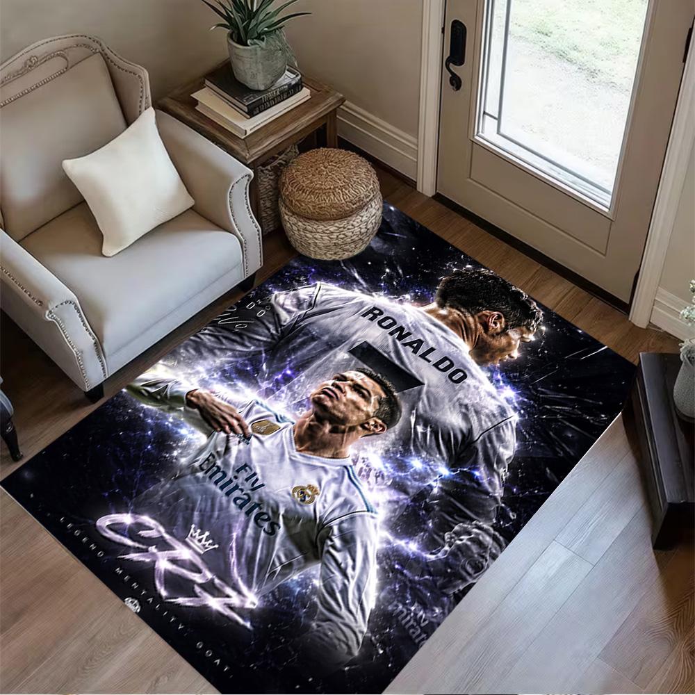 Ronaldo's Legendary Journey Area Rug Design for Hallway Bedrooms Dormitory Entryway Antislip Carpet Decorate Offices Best for Christmas