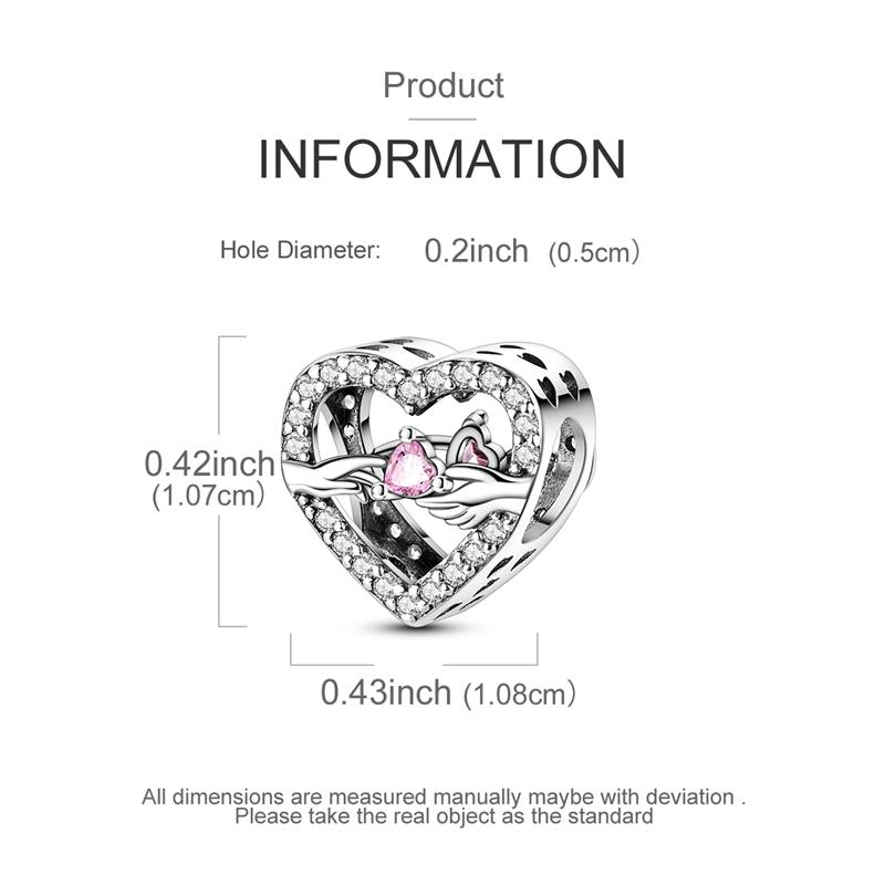925  Silver Cute Fire Dragon Beads Colorful Heart Lover Family Charms Dangle Fit Bracelet DIY Jewelry Making Gifts