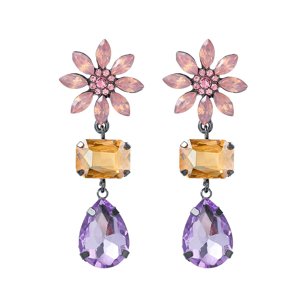 

Pinkdudu женские серьги в форме цветка со стразами в форме капли европейские американские модные элегантные серьги ниши PD2182