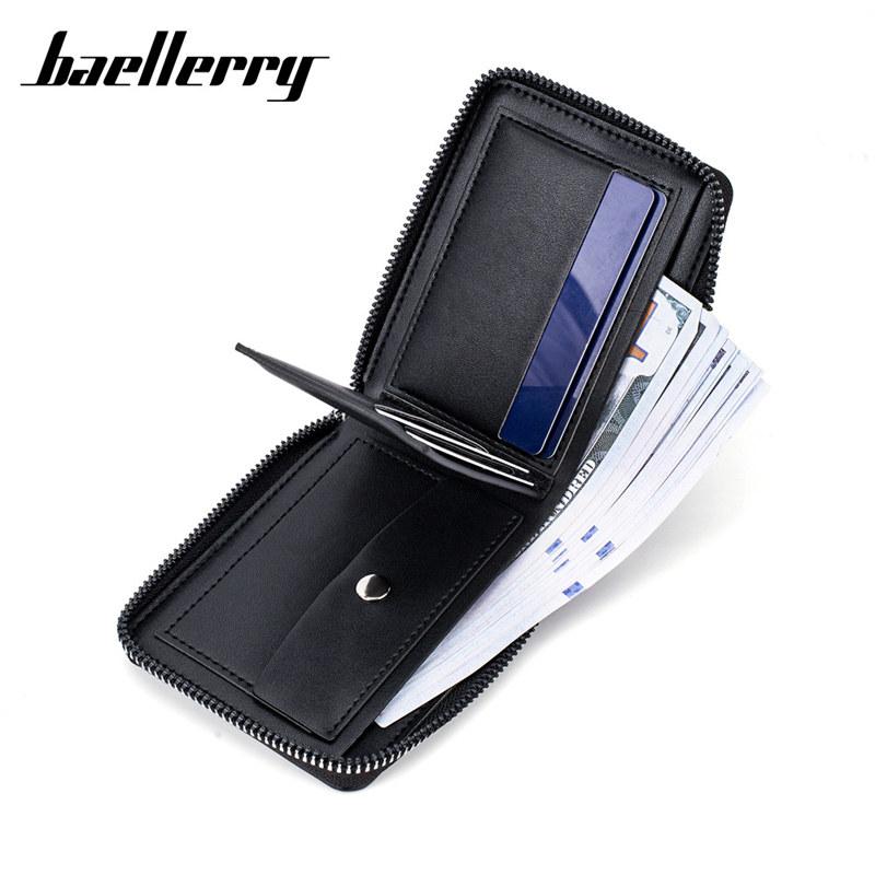 Baellerry Buste Portafoglio con Protezione RFID Design Vintage Portafogli da Uomo Portamonete Corto alla Moda