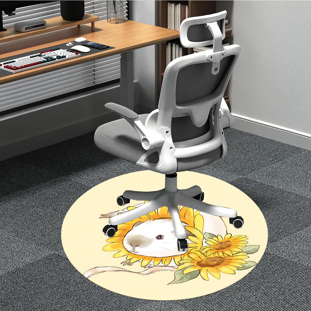 

1pc Hamster Sunflowers Carpet for Office, Non-slip, Soft and Durable Office Rug, Perfect for Office yy260128070 80cm by 80cm