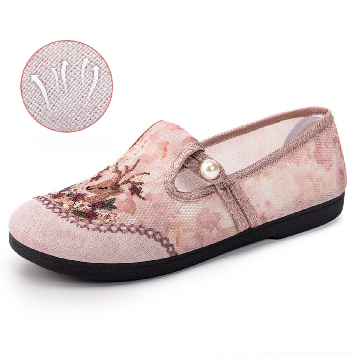 

Женские универсальные летние туфли в этническом стиле с вышивкой, тканевые туфли, женские туфли ханьфу, повседневные туфли 41