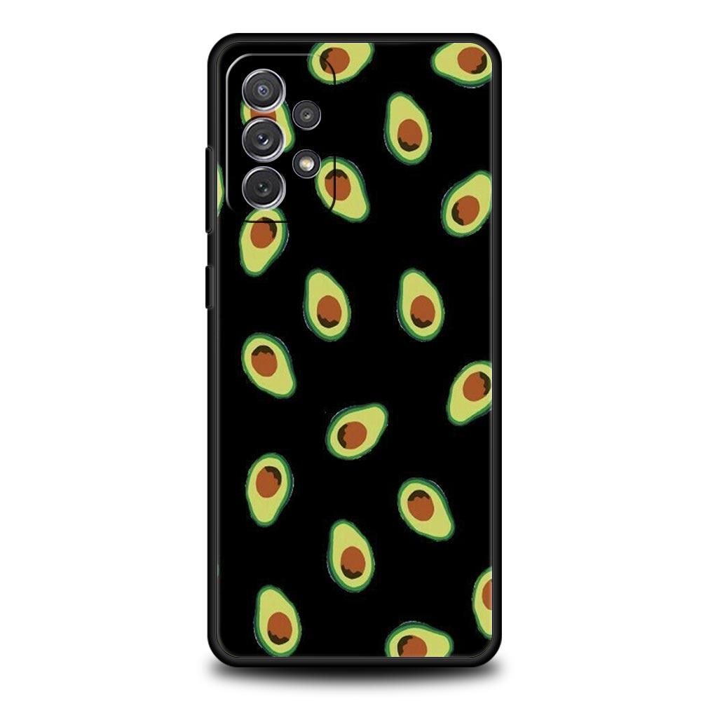Cute Avocado Phone Case for Samsung Galaxy A55 A35 A17 A07 A15 A13 A25 A51 A71 A72 A73 A32 A52 A52S A41 5G Soft TPU Shell Fundas