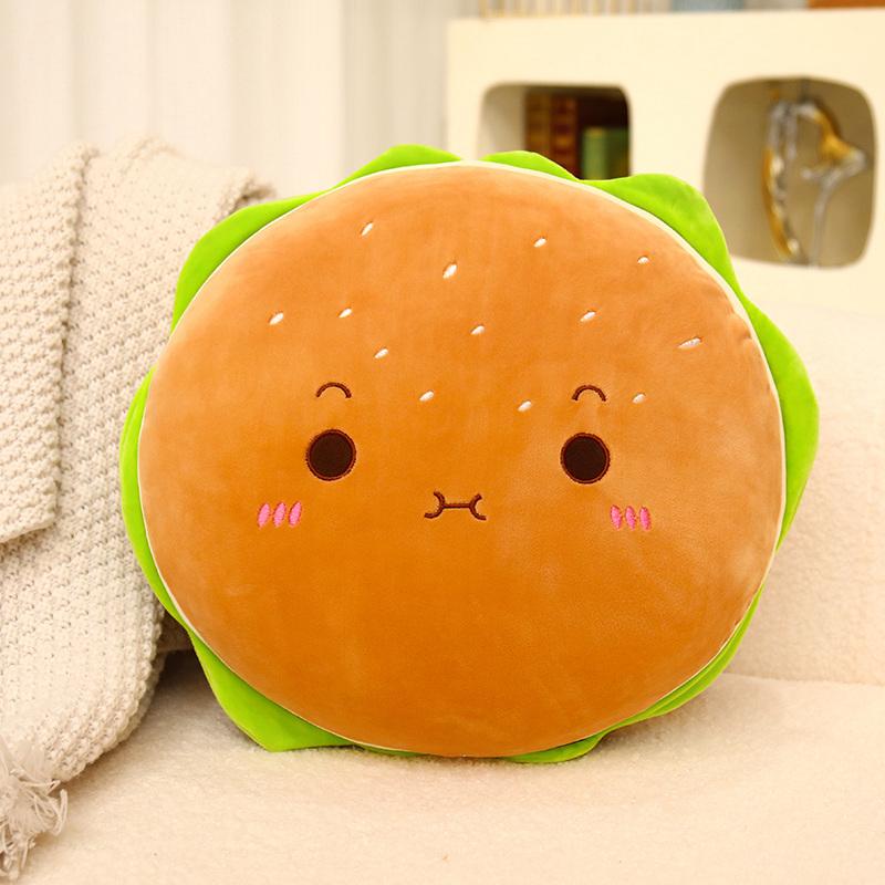 40x40cm Squishy Down Cotton Hamburger Plush Pillow Ultra Soft Stuffed Food Plushie Back Support Head Nap Pillow Gift