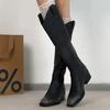 High Boots for Women High Heels Designer Shoes Chunky Fashion Knee High Chelsea Botas 2025 Winter Dress New Goth Boots De Mujer