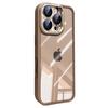 For iPhone 16 Pro Max Case PC+TPU Transparent Phone Cover with Detachable Camera Lens Film