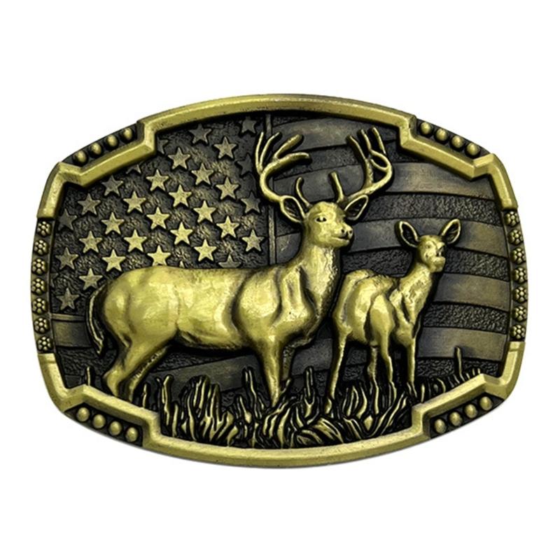 

Western Style Cowboy Elk Shape Belt Buckle Metal Gold/Silver Color Rock Belt Link Buckle Unisex Belt Buckle DIY Supplies