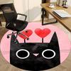 1pc Cat Love Office Round Area Rug, Indoor Mat Suitable For Office, Under Office Chairs Bedroom Living Room Home Decor, Room Deco