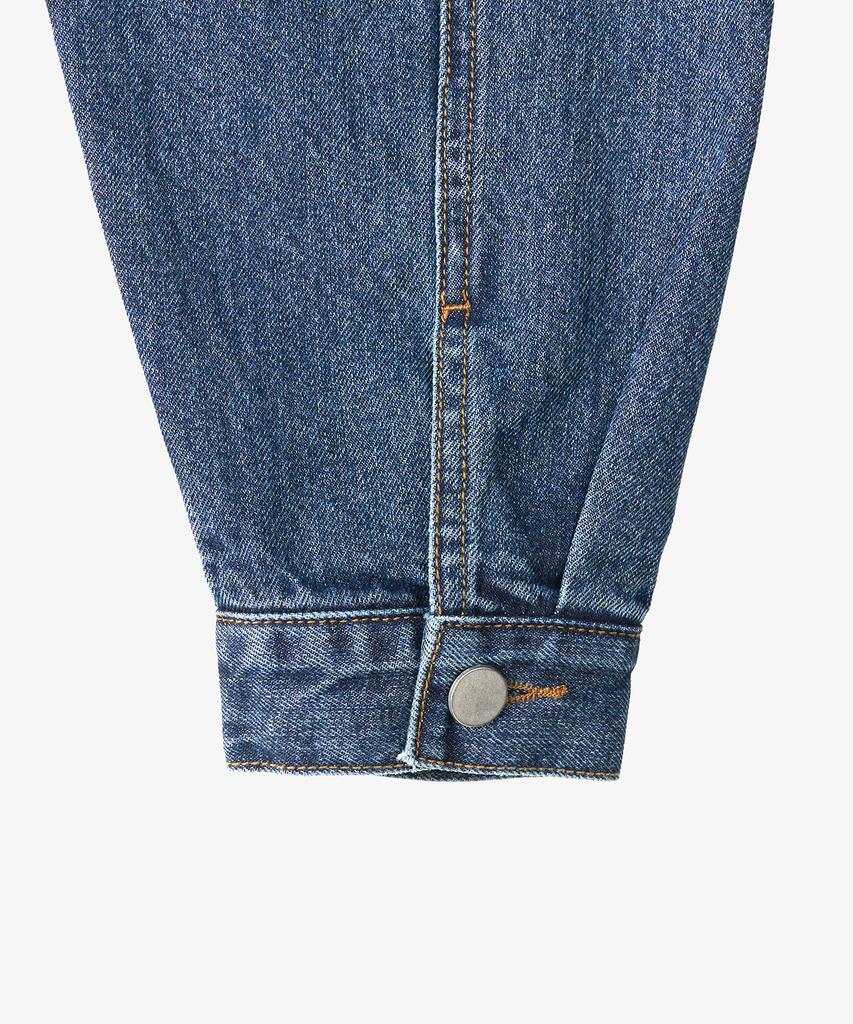 Toffee Washed Denim Trucker Jacket (Mid Blue)