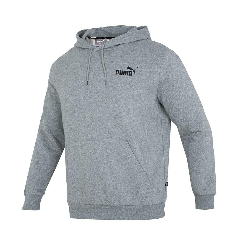 Puma Logo Printed Hooded Long Sleeve Sweatshirt Men sweatshirt Gray 589038-03