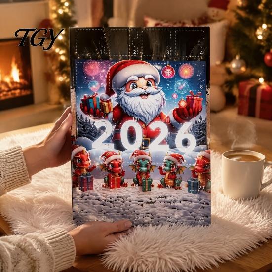 Holiday Hanging Ornaments Dragon Advent Calendars 2026, 24 Days Christmas Countdown Calendar with Acrylic Tree Decorations 2D Ornaments, Collectible