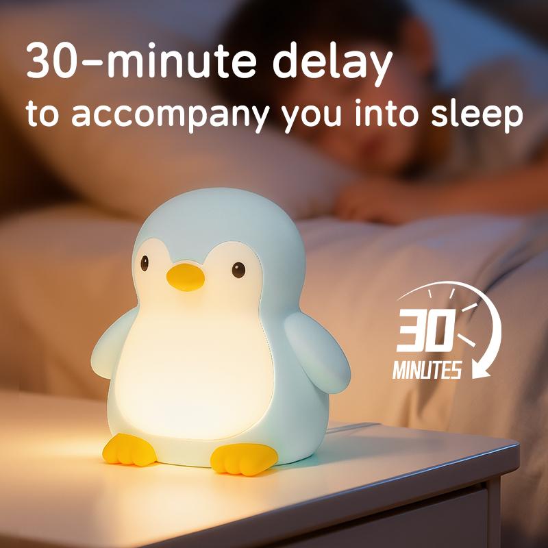 Xiaomi Penguin Night Light Couple Gift, Cute Desk Decoration, Soft Silicone Sleep Companion Light, Birthday, Valentine's Day.