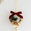 Exquisite Christmas Wreath Pendant Creative Pine Cone Bell Pendant Hanging Ornament  Balcony
