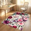 Floral Garden Theme Crystal Velvet Rug Personalized Custom Name Text Soft Floor Mat Home Decor