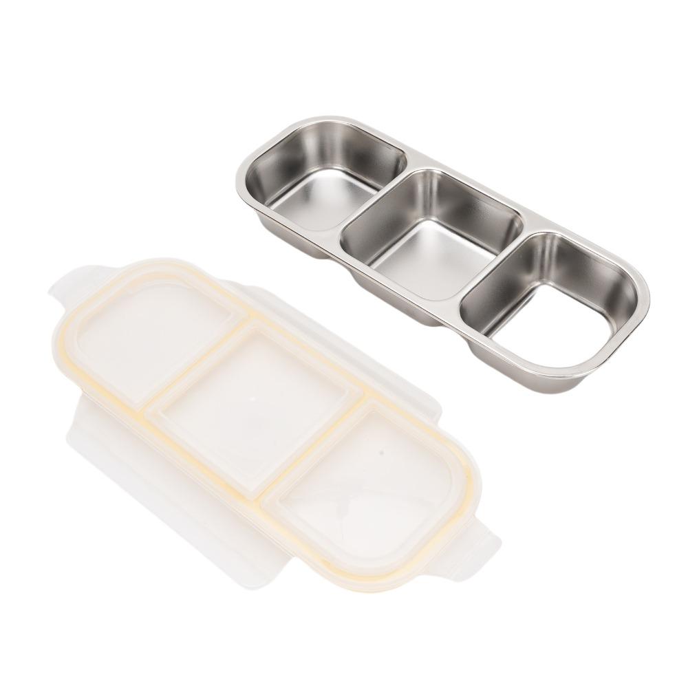 Wet Dry Meal Prep Container Leakproof Food Storage 304 Stainless Steel Lunch Box Travel Meal