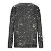 Women's Fashion Long,Sleeve Half,Zip Sequined Top