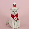 Santa Claus Pet Scarf Holiday Themed Pet Accessory Festive Christmas Pet Scarf Set with Knitted Cat Scarf Pompom for Holiday