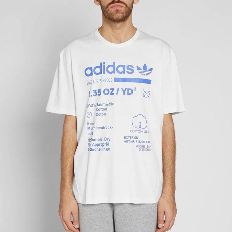 adidas Originals Kaval Graphic Print Short Sleeve T-Shirt Men Tops White DM1485