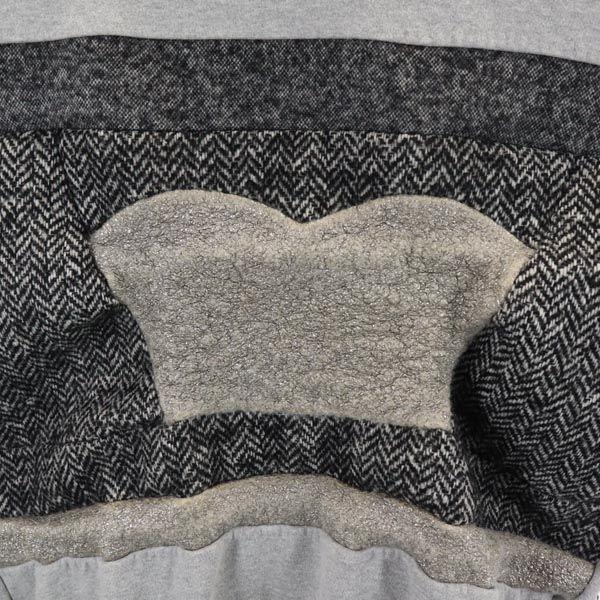 MSGM Made In Italy Long Sleeve Trainer S Gray Brushed Back of Sweatshirt Men's Used