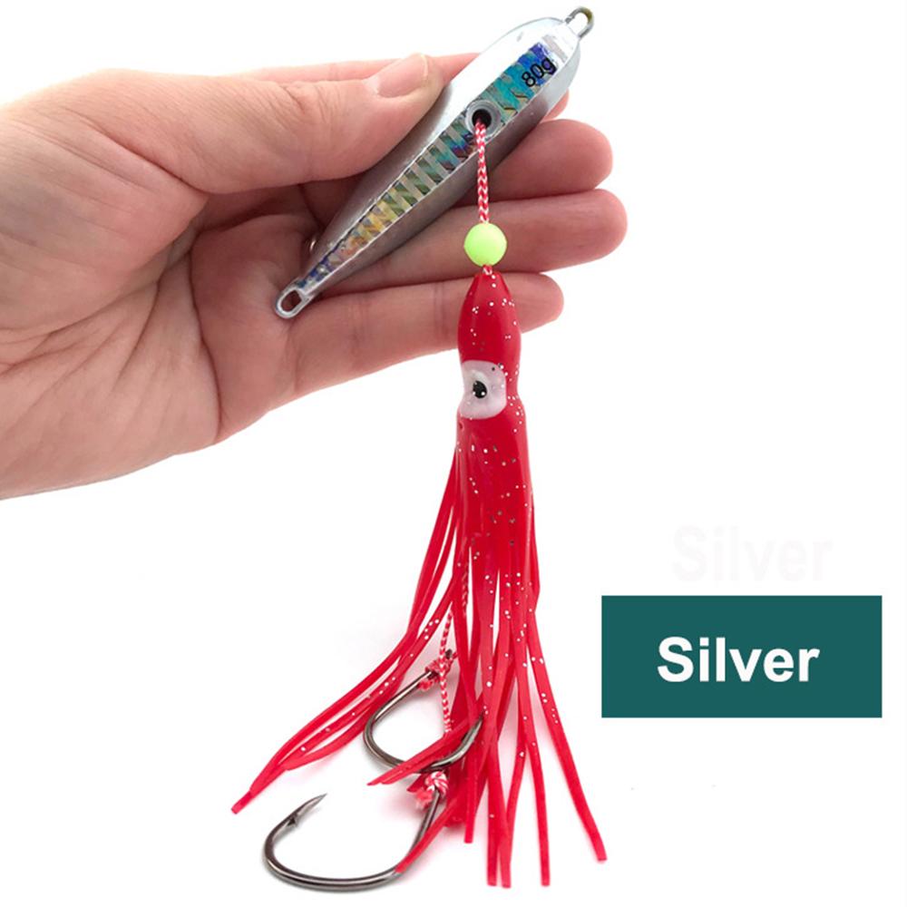 40g-200g Sinking Saltwater Sea Fishing Spinning Lure Hard Bait Inchiku Squid Lure Metal Slow Jig Head BKK Skirts Hook