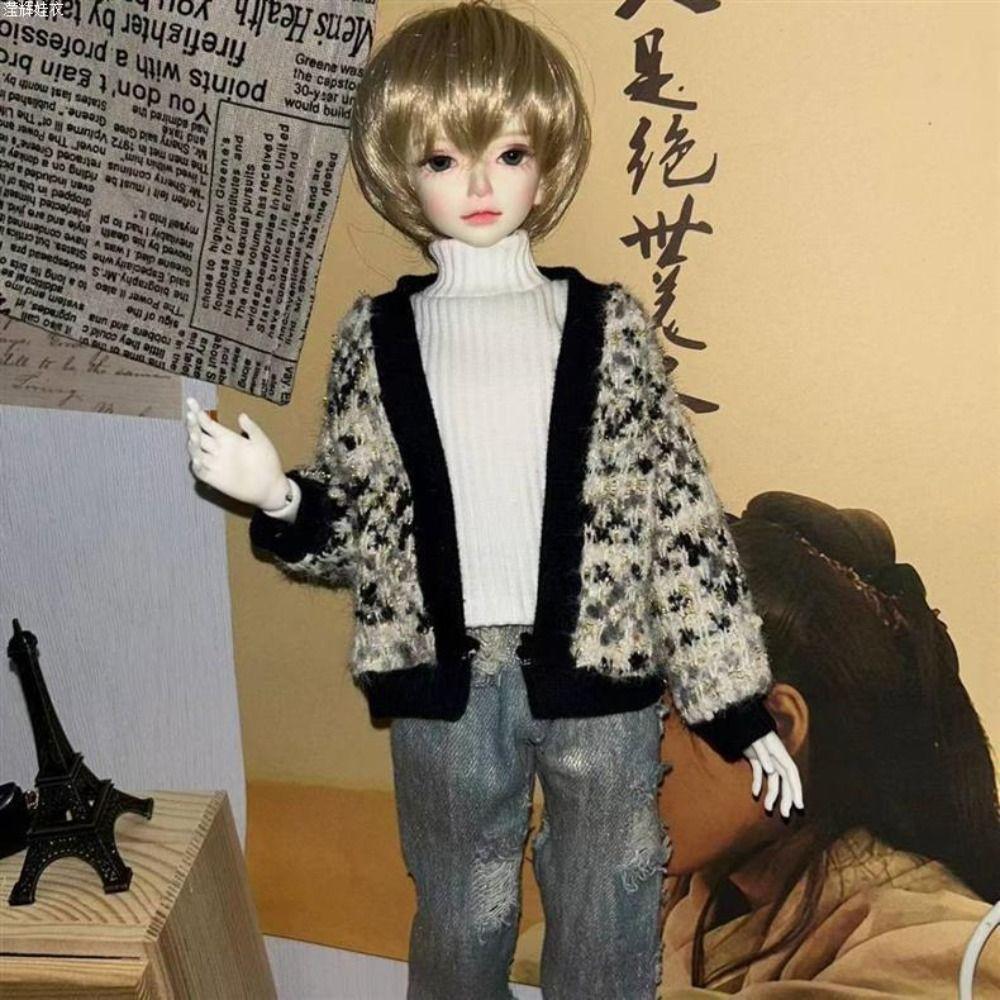 Cute Knitted Cardigans Tops Casual Wear Doll Jeans Pants for 1/4 1/6 BJD 30/45cm Dolls Doll Clothes