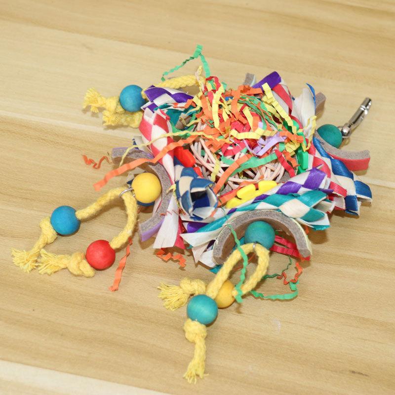 Schönes Papageien-Spielzeug farbige Rattan-Kugel Papierröhre Vogelkäfig Dekoration Anhänger Vogelspielzeug für Heimdekoration geeignet für Schlafzimmer