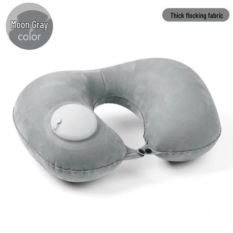 Inflatable U-Shaped Travel Neck Pillow for Airplanes & Trains