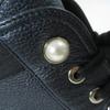 Excellent CHANEL Ankle boots Logo Matelasse F Pearl Lace-up Women 37 G38514 Used