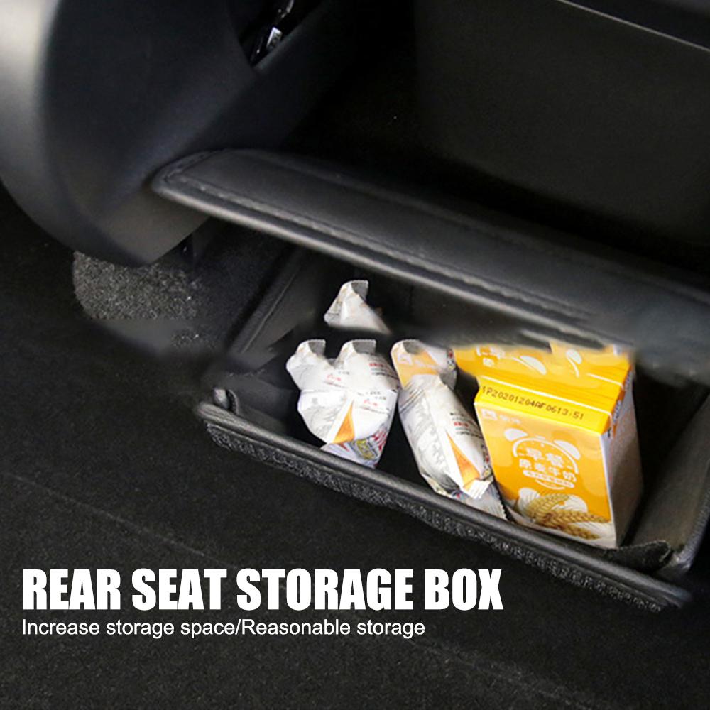 Držák do auta pro Tesla Model Y Úložný box pod sedadlo Pouzdro Auto Přední Organizér na zadní sedadla Kožený interiér Automobilové příslušenství