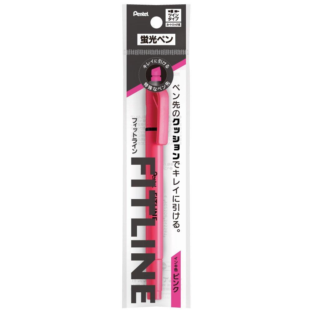 PENTEL Fitline Highlighter 5 Pieces Pen, Pink, XSLW11-P,