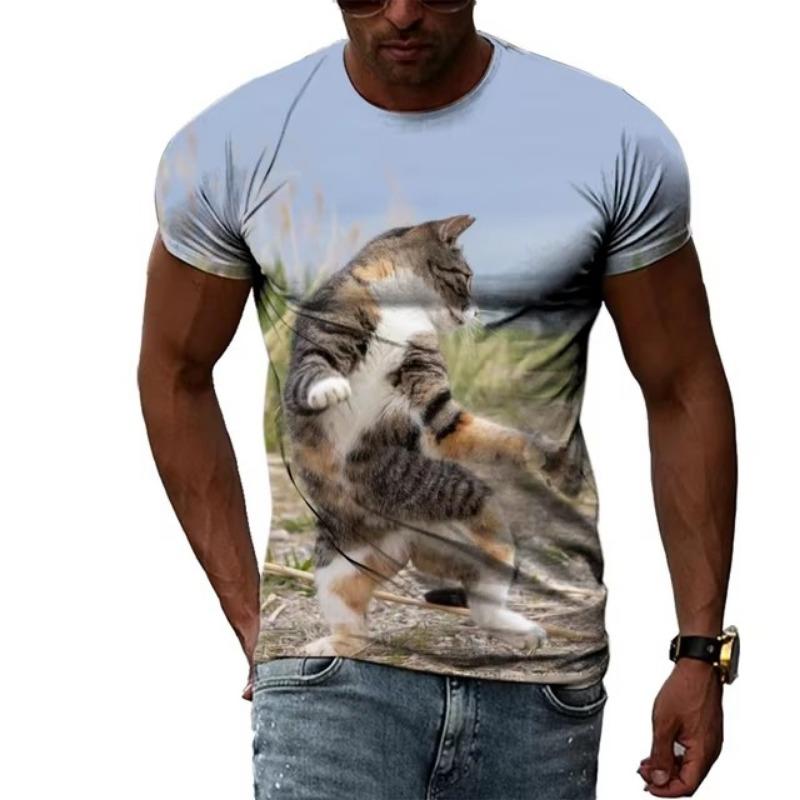 Męskie koszulki szybkoschnące, letnie modne, uliczne, z krótkim rękawem, koszulki z nadrukiem graficznym 3D, duże rozmiary, męskie ubrania