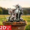 Fairy and Unicorn Garden Stump - Sun Catcher, Outdoor Decoration, Suitable for Potted Plants and Flower Beds, Anniversary Gift