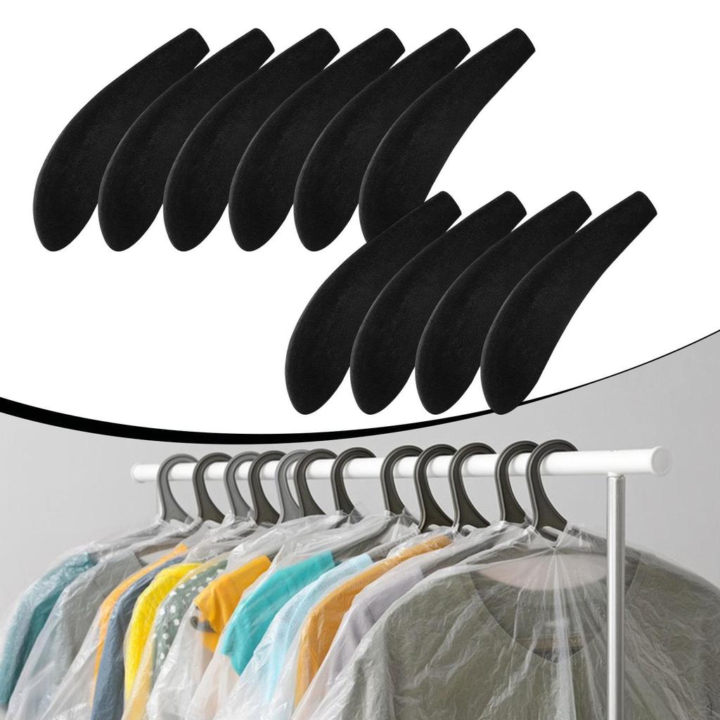 10Pcs Hanger Shoulder Pads Hangers Shape Non Slip Flocked for Coats All Kinds of Tops