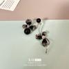 Elegant Gold-Plated Black Zircon Stud Earrings - Niche Design for a Luxurious Fashion Statement