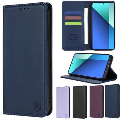Phone Wallet Skin Strong Magnetic Card Slot Flip Leather Case For iPhone 16 Pro Max 15 Plus 14 13 Mini 12 11 XS XR 8 7 SE 2 3