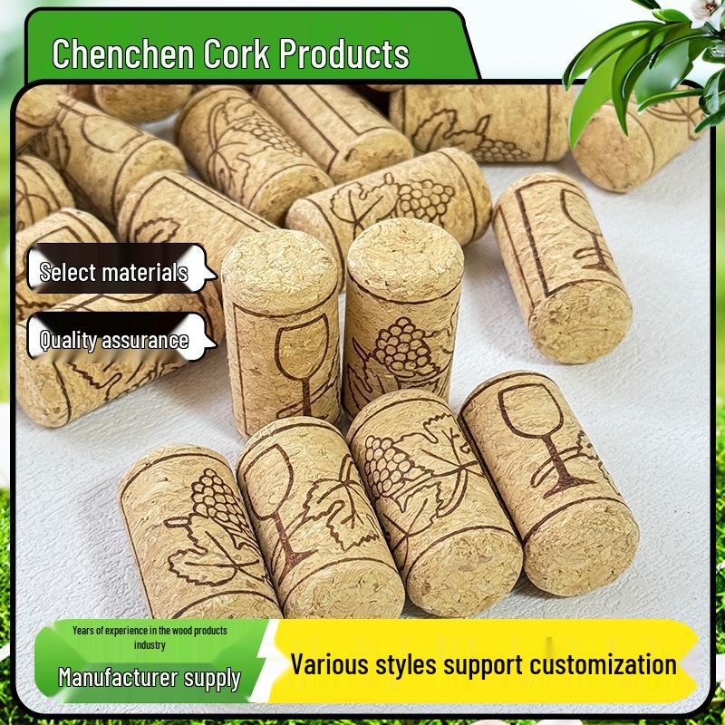 Rolha de Vinho de Cortiça com Microgrânulos de Carvalho Impresso - Design Cilíndrico e Cônico