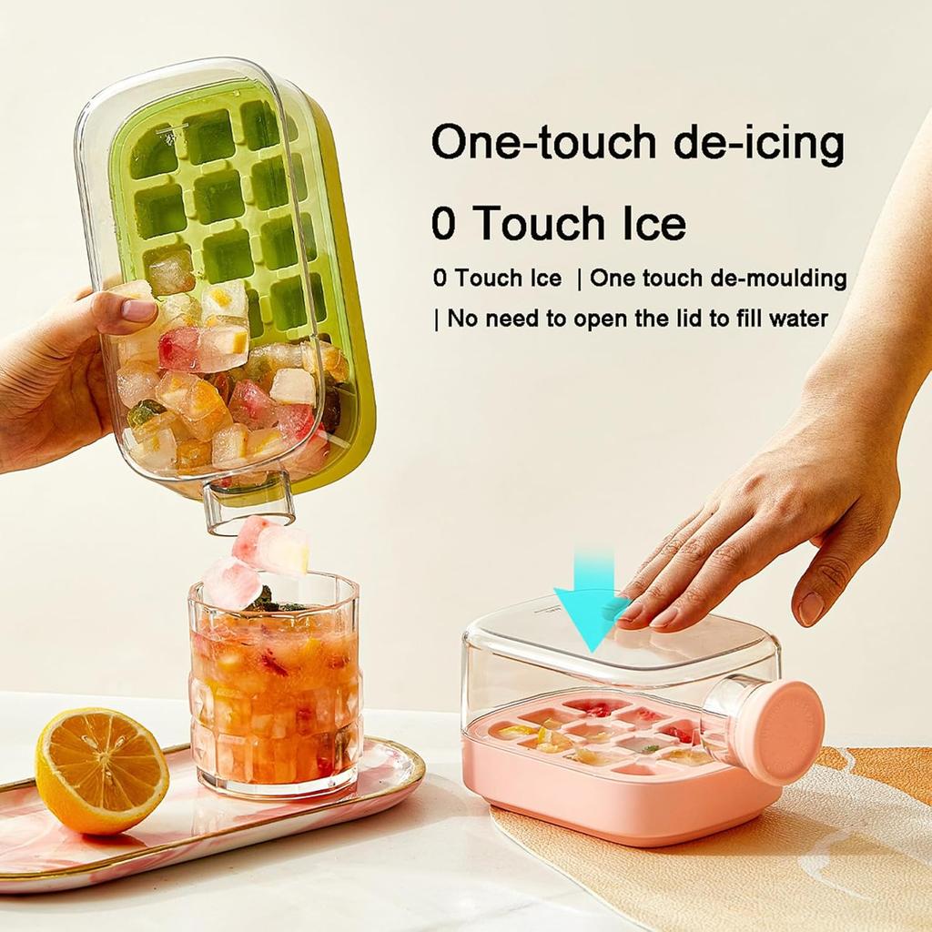 Ice Cube Bottle, Ice Cube Bottle with Lid and Container, 2 In 1 Ice Cube Tray, Water Bottle with Lid and Container